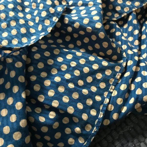 American Eagle Royal Blue Cotton Polka Dot Scarf - Picture 8 of 8